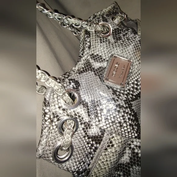 NICOLE BY NICOLE MILLER SNAKESKIN EMBOSSED BAG - Picture 8 of 16